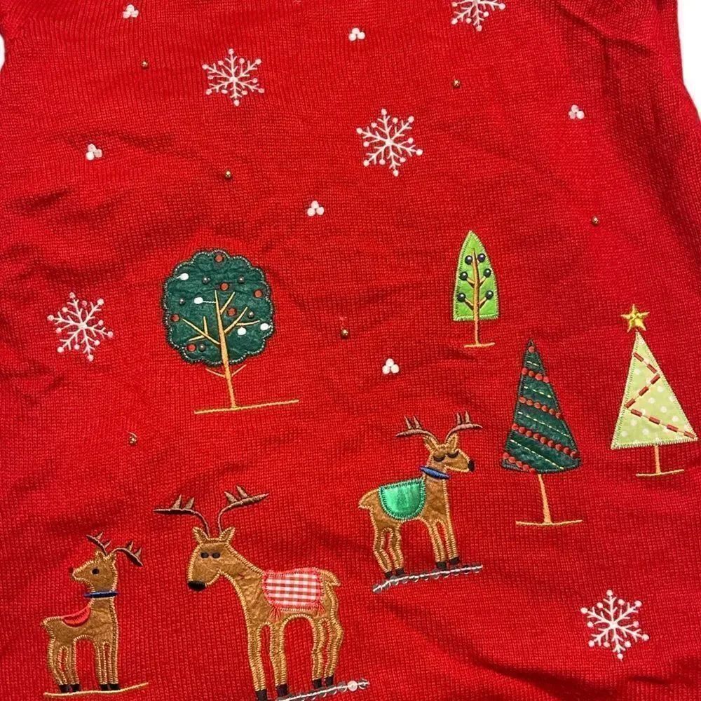 Red Christmas sweater size 3X - Picture 3 of 7